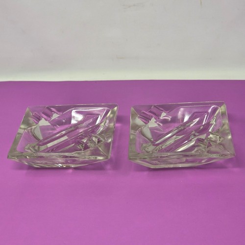 Pair vintage clear glass - clear,