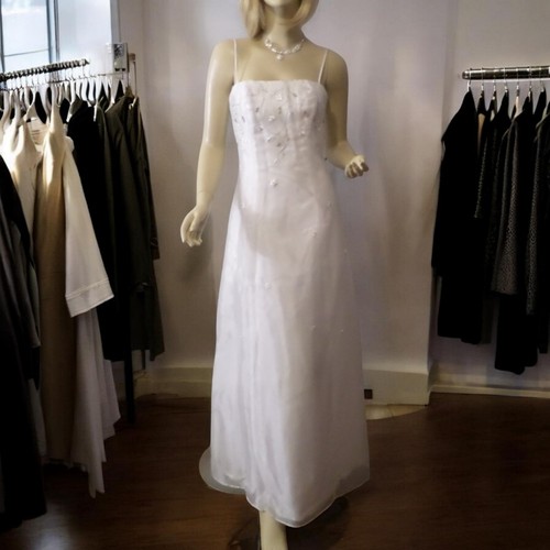Ladies gown metallic white - ladies,