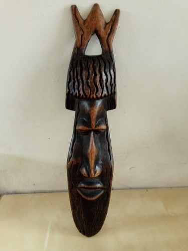 African carved wood - , mask