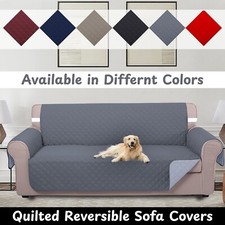1/2/3 Sofa Slip Covers Reversible Quilted Throw Pet Protector Couch Cover Settee