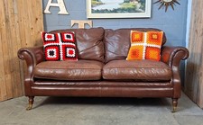 LAURA ASHLEY LEATHER SOFA ~