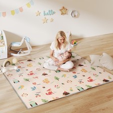 Baby Play Mat Double-Sided, Reversible Foam Soft Crawling Mat for Bedroom