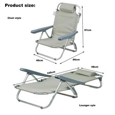 Grey Folding Beach Deck Chair