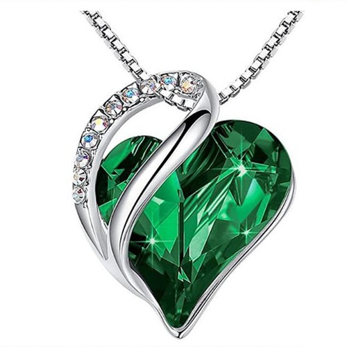Green diamond encrusted heart - green-diamond-encrusted,