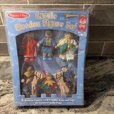 Melissa & Doug 8 Wooden Poseable  Castle Wooden Figure Set