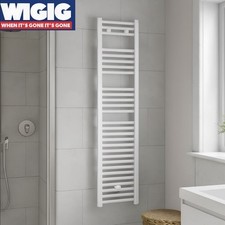 1600mm x 300mm White Flat Straight Heated Towel Rail Radiator Bathroom Vertical