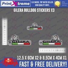 GILERA Bulldog Stickers x3