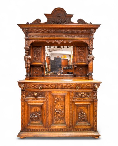 Antique oak sideboard - oak,
