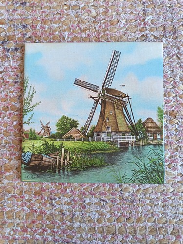 Vintage windmill ceramic tile - windmill,