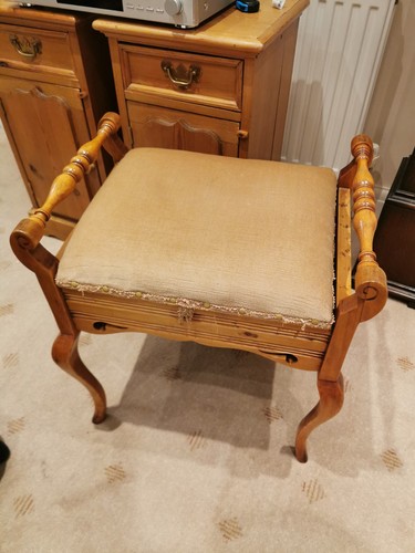 Vintage edwardian piano stool - piano,