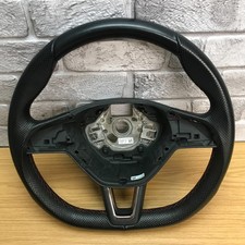Genuine Skoda Octavia MK3, 5E, SPORTLINE leather red stitch steering wheel.  18B