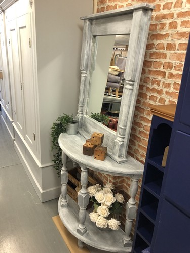 Pine console table - console, &