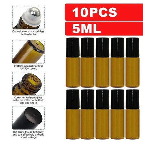 10pcs 10ml amber glass empty - 10pcs,