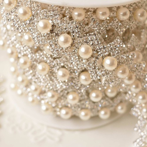 Pearl rhinestone trim - pearl,