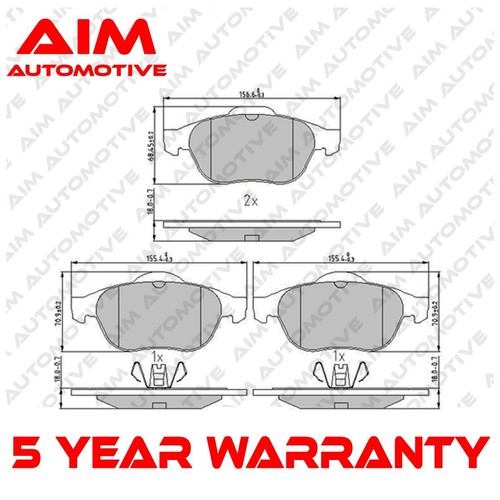 Brake pads set front - aim, fits