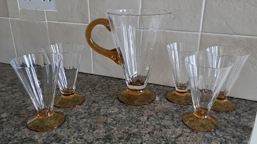 Art deco conical glass - art,