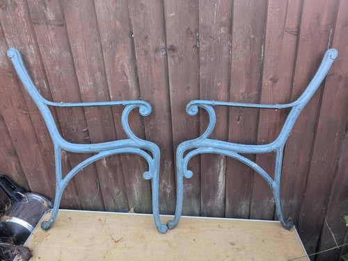 Vintage cast iron bench ends - vintage,