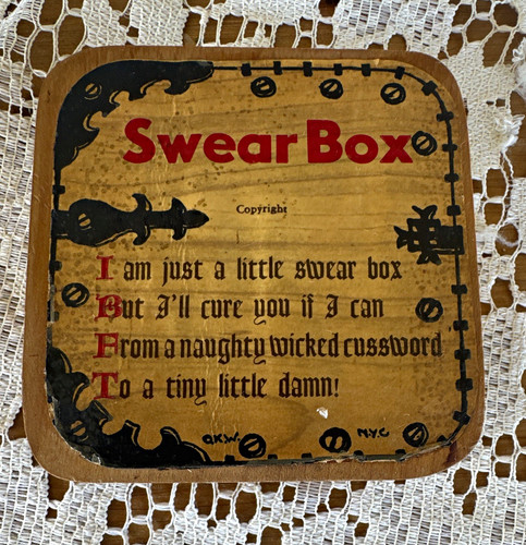 Vintage wood swear box - box, novelty
