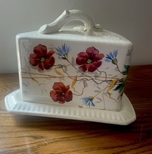 Large Victorian Antique Cheese Dish with Lid Rare 