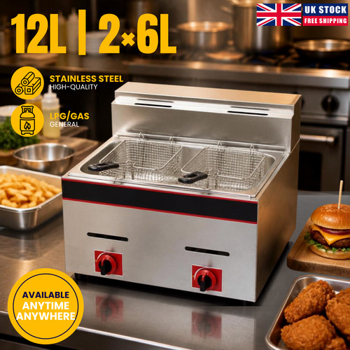 Gas deep fryer commercial dual - fryer,