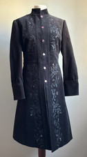 Long line velvet coat jacket vintage 12 14 mandarin military Nicholas Millington
