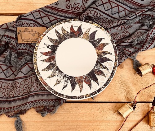 Handmade mosaic sun mirror - mosaic,