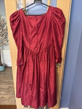 Lou Lou Vintage  1980s Red Satin Ballgown Bridesmaid Dress 50’s Fit & Flare 14