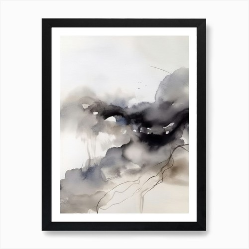Watercolour abstract black and - watercolour,