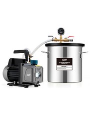 OMT 11.4 L Vacuum Chamber Kit with 3.5 cfm Vacuum Pump 5 ft Hose Degassing Kit