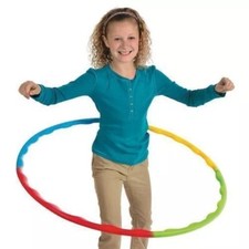 Kids Adjustable Plastic Hula Hoop Multicoloured Ring Sports Play Gym Fitness