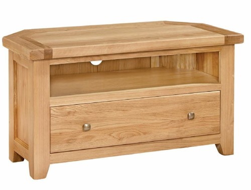 Devon oak corner unit - oak, tv
