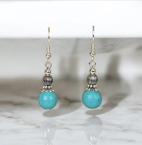 Turquoise earrings 925 - earrings,