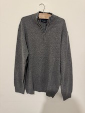 Hackett Dark Grey Lambswool Quarter Zip Jumper XL BNWT RRP £160