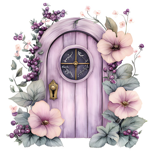 Purple fairy door vinyl - door,