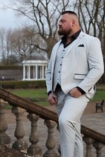 Men's Light Grey Stone Check