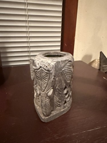 Carved soapstone elephant - soapstone,