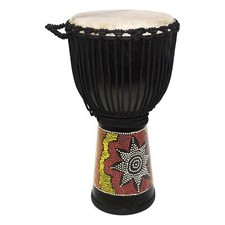 Djembe Drum 12 Inch Hand-Painted African Drum, Solid Wood, Rope Tuning - A-Star