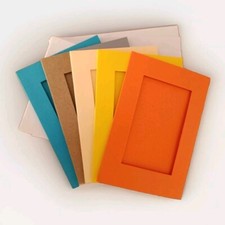 Rectangle Aperture Mini A7 Tri Fold Card Blanks & Envs 5 Pk 7.25x4.25cm Cut Out
