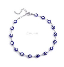 Sterling Silver Evil Eye Bracelet Little Blue Eyes Bring Good Luck Women Girls