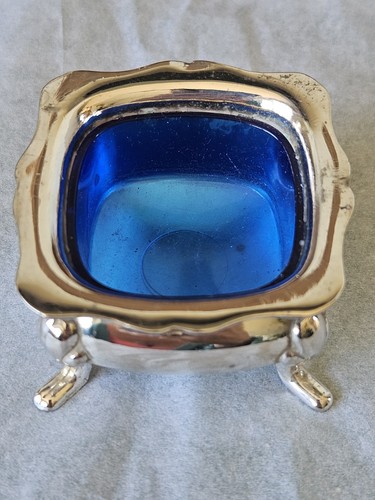 Silver plated pot - plated, glass