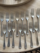 Vintage/Antique collection of 12 nickel silver/stainless dessert cake forks