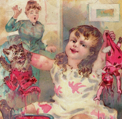1880s diamond dyes girl red - 1880s,