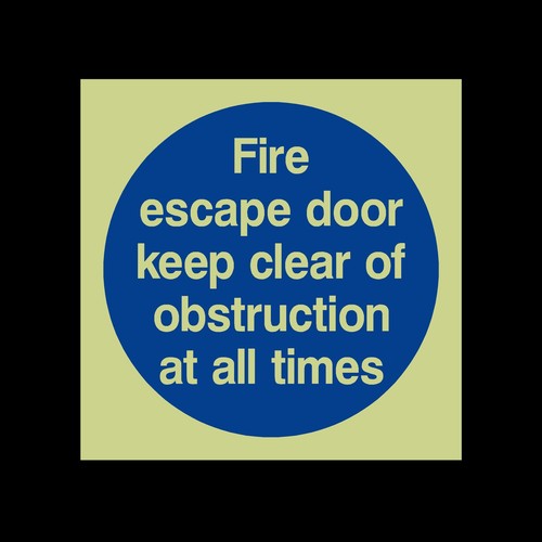 Fire escape door keep - clear, of
