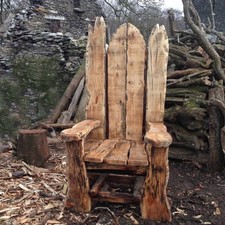 Rustic wooden throne chair - wooden,