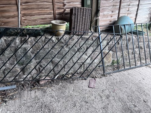 Black metal fence railing - black,