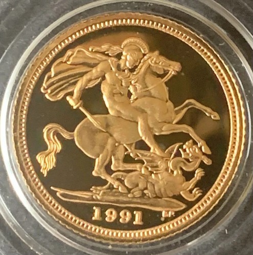 1991 gold proof half - gold, sovereign