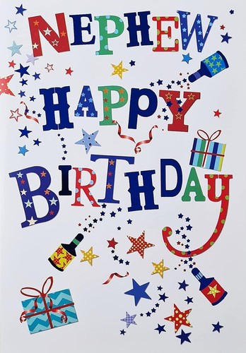 Happy birthday nephew stars - happy,