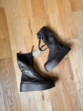 Zara Black Leather Lace Up