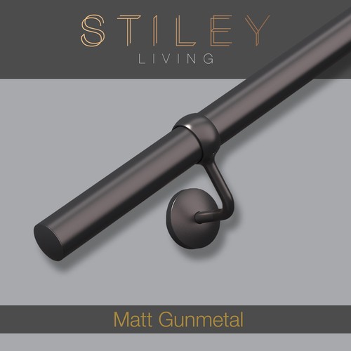 Gun metal grey stair handrail - metal,