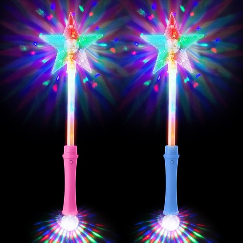 Pink and blue flashing star - pink,